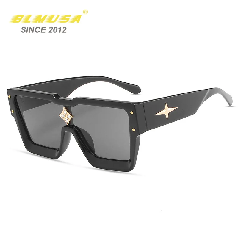 

BLMUSA New Fashion Men's Sunglasses Handsome Diamond Rimmed Sun Glasses Men Fashion Square Star Decorative Glasses For Women