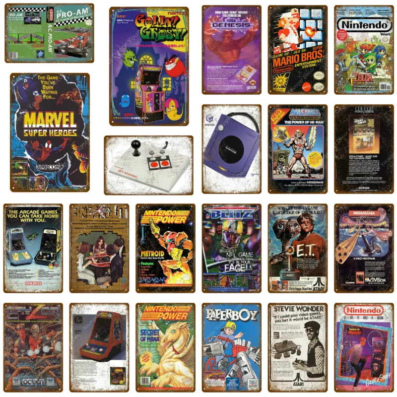 Металлические знаки для комиксов и видеоигр игровой металлический постер