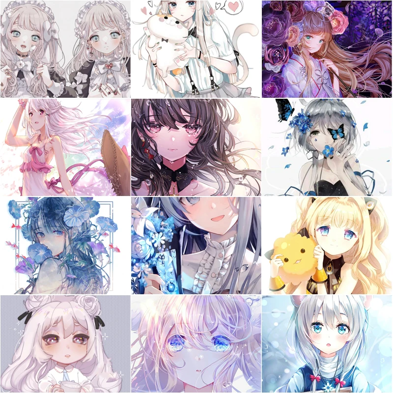 

5D Diy Anime Painting Cute Girl Diamond Painting Diamond Embroidery Full Round &square Drill Diamond Mosaic Home Decor Handcraft