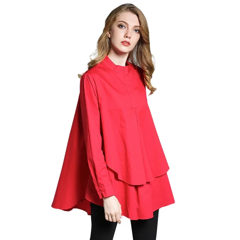 

Women's wear loose big pendulum long-sleeved shirt collar loose A word shirts for women women sexy tops t shirt for women