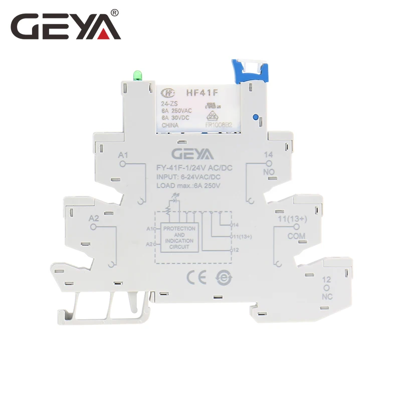 GEYA тонкий релейный ПЛК интерфейс Hongfa реле Винт Разъем 6A реле 24VDC/AC релейное гнездо 6,2 мм толщина