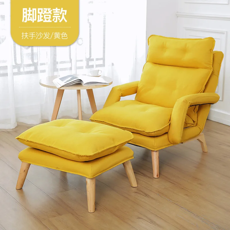 

Armchair lazy sofa armrest bedroom leisure elderly chair Japanese style folding recliner fabric sleeper sofa home furniture