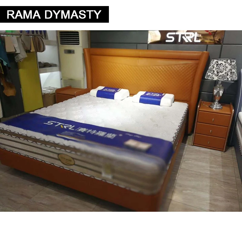 Мягкая кровать RAMA DYMASTY из натуральной кожи современный дизайн кровать/Модная