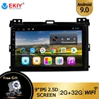 Автомобильное радио EKIY 9 дюймов IPS для Toyota Land Cruiser Prado 3 120 2004-2009, автомобильный мультимедийный видеоплеер, навигатор GPS, Android 9,0, DVD