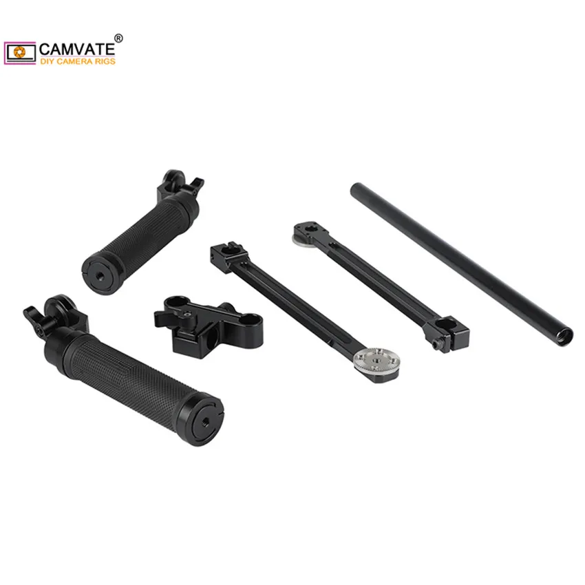 

CAMVATE Rubber Handle Grip with ARRI Rosette M6 Mount With 15mm Rod Clamp Adapter For DSLR Camera Shoulder Rig Support System