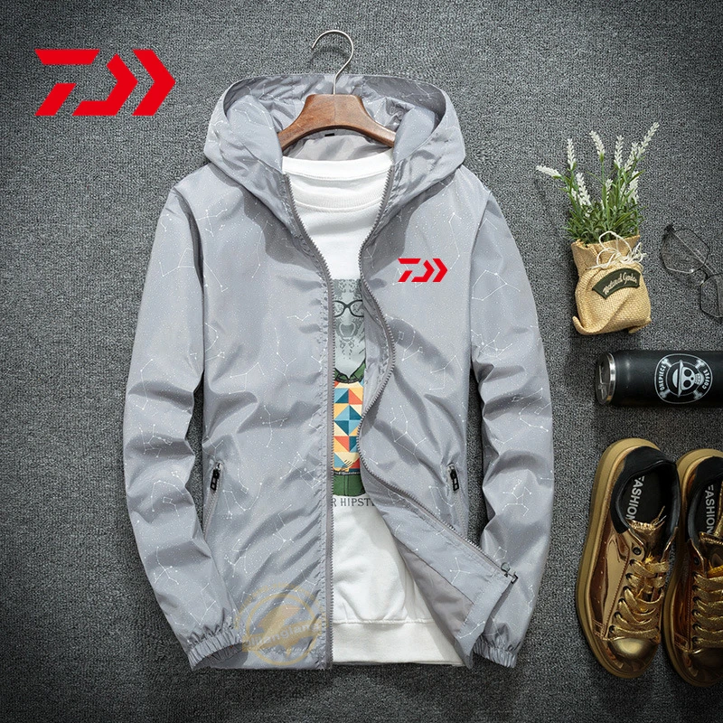 

Daiwa Spring and Autumn Thin Men's Fishing Jacket Loose Hooded Trendy Fishing Jacket Outer Wear Casual Sun Protection Outerwear
