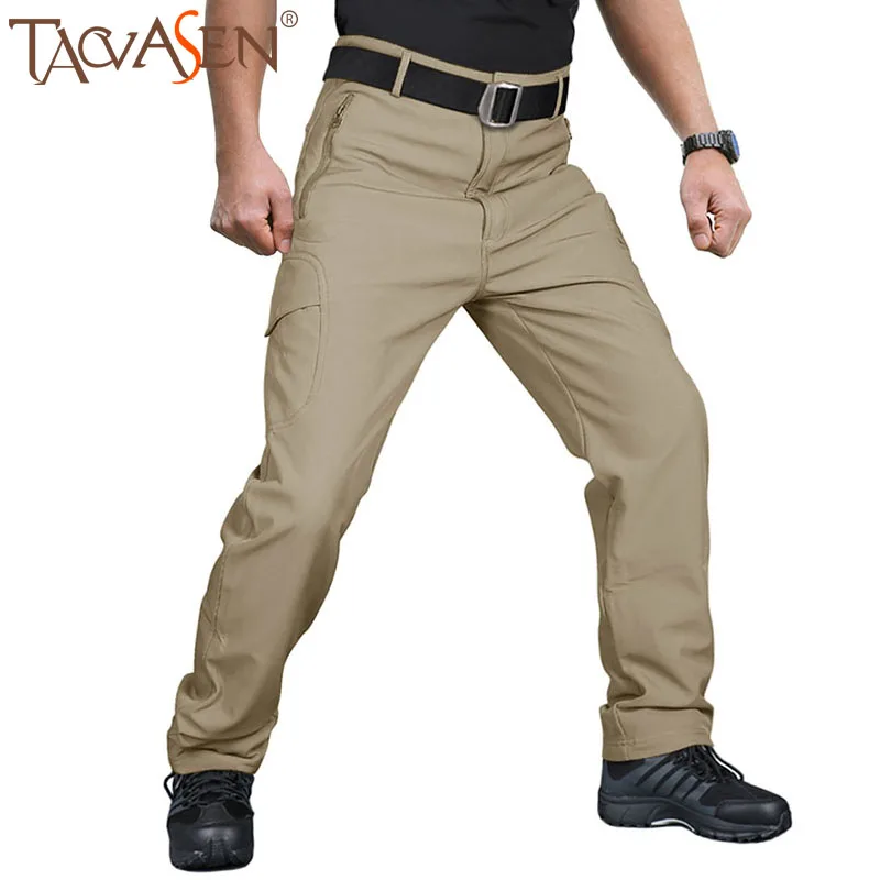 TACVASEN Softshell походные брюки мужские Зимние флисовые теплые военные Tacitcal