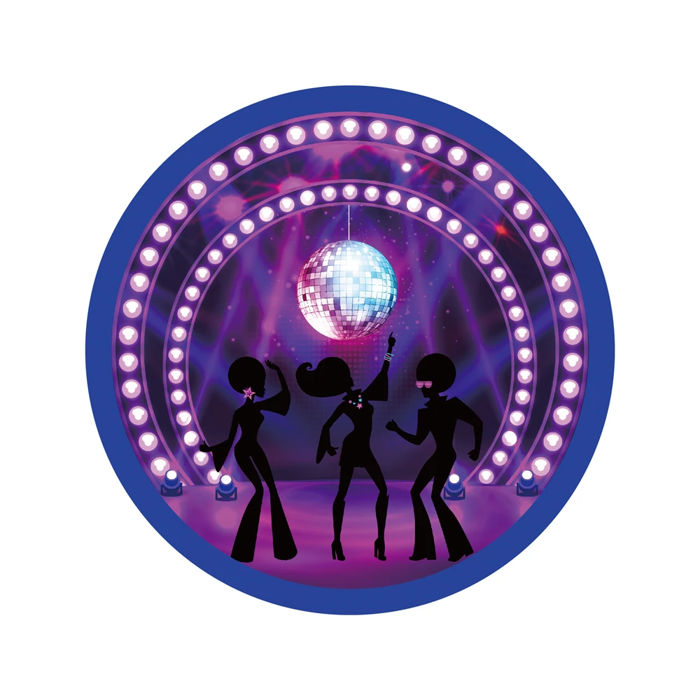 Disco Fever ужин тарелки для десерта ночной клуб бар вечерние одноразовая посуда