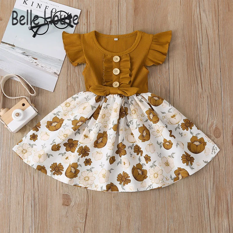 

Мини-платье ТРАПЕЦИЕВИДНОЕ с круглым вырезом, без рукавов, из хлопка, с принтом и оборками, в европейском и американском стиле, модель TZ00176 на...