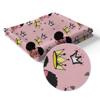 peach skin microfiber fabric print dancing little black girl for diy pillow quilt crafting materials 50 145cm