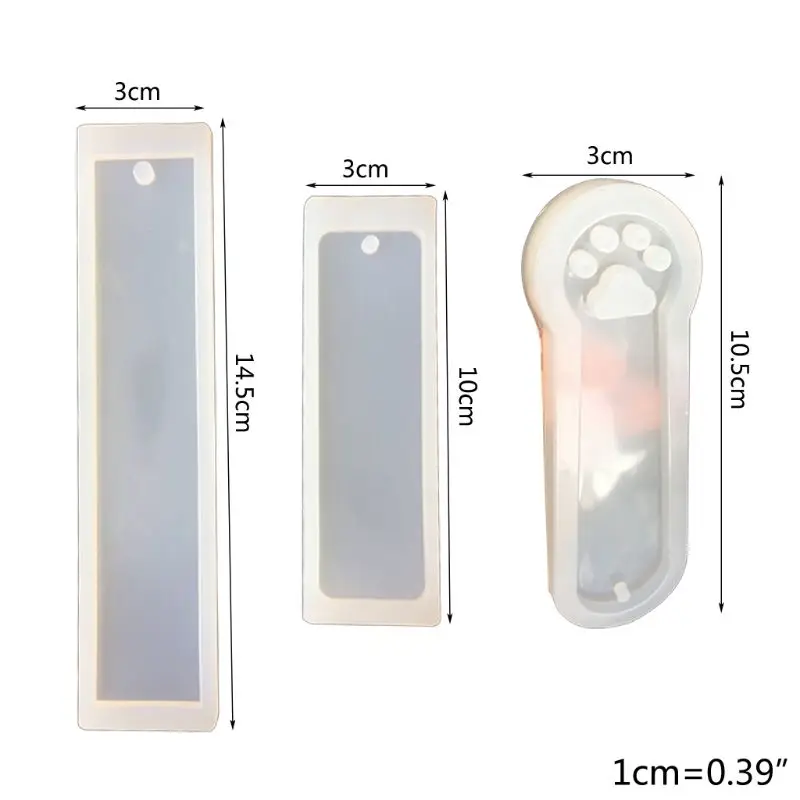 

3Pcs DIY Crystal Epoxy Resin Mold Rectangle Cat Claw Bookmark Silicone Mould Handmade Crafts Jewelry Making Tools