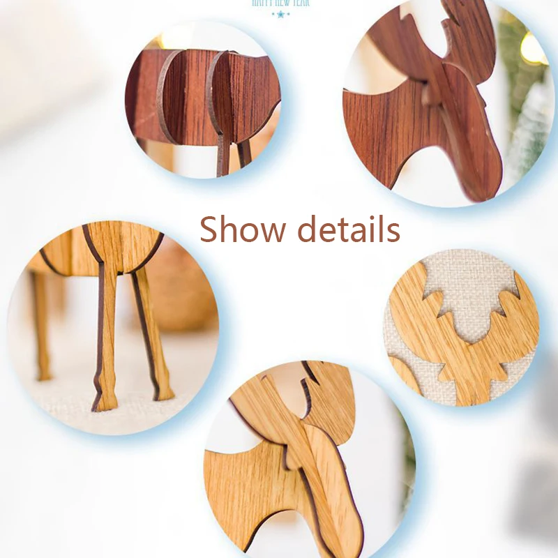 Новые деревянные украшения сделай сам в виде лося рождественские детские