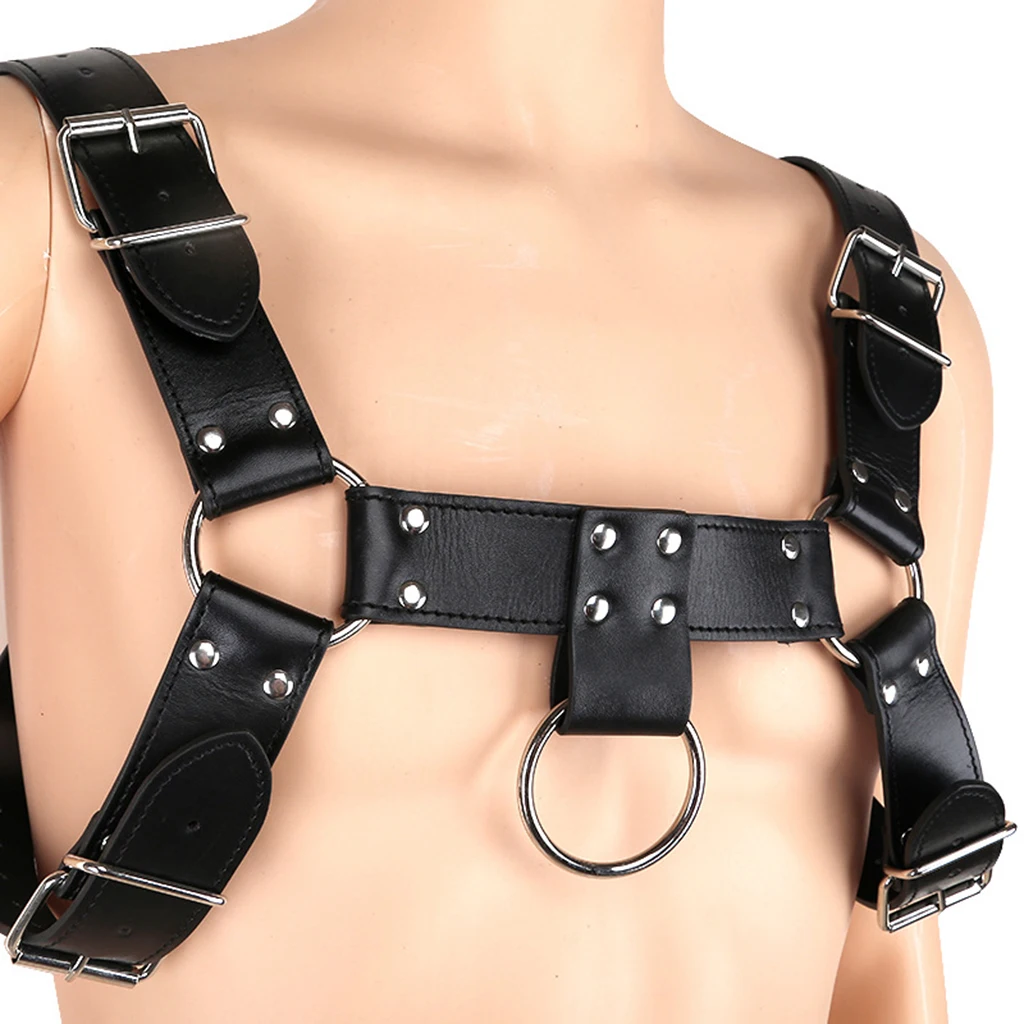 Мужской кожаный нагрудный ремень регулируемые уплотнительные кольца с пряжкой