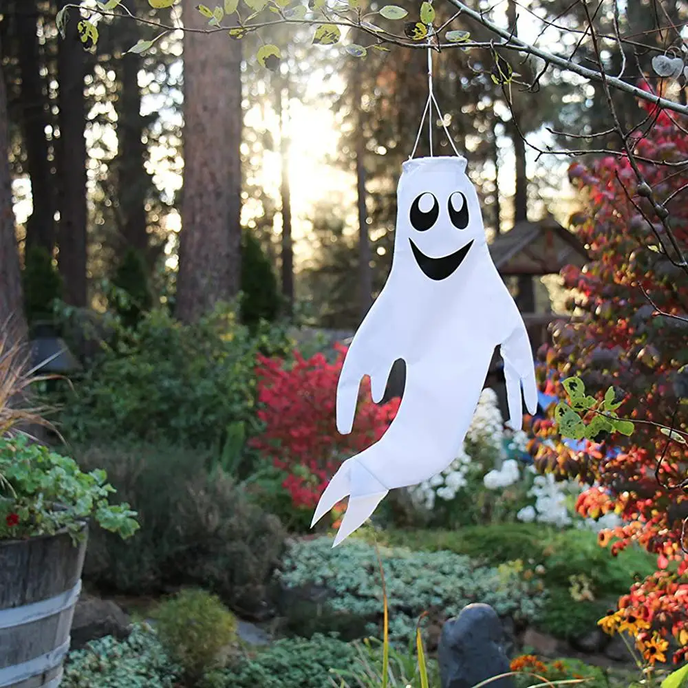 2 шт. привидения на Хэллоуин ветрозащитные флажки подвесные ленты с крючком для