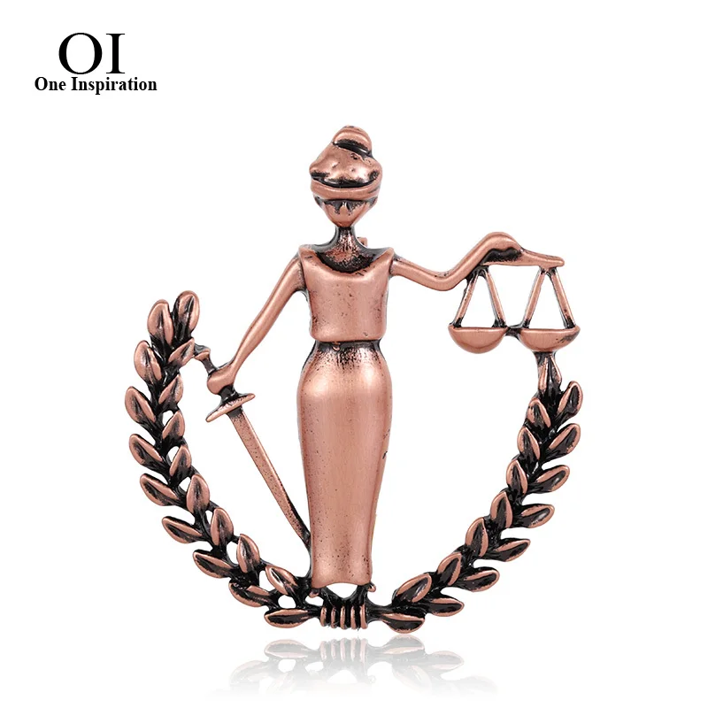 

OI Rose Gold Peace Women Brooch Pins Alloy Legal lawyer Badge Collar Clip HIjab Pins Suit Coat Wheat Ears figure Brooches