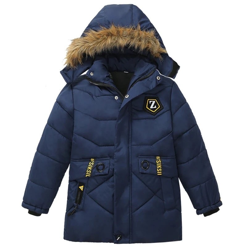 Royal blue Г. Детское пальто, куртка зимняя теплая шелковая хлопковая куртка с капюшоном и милыми ушками для мальчиков и девочек - Цвет: Royal blue