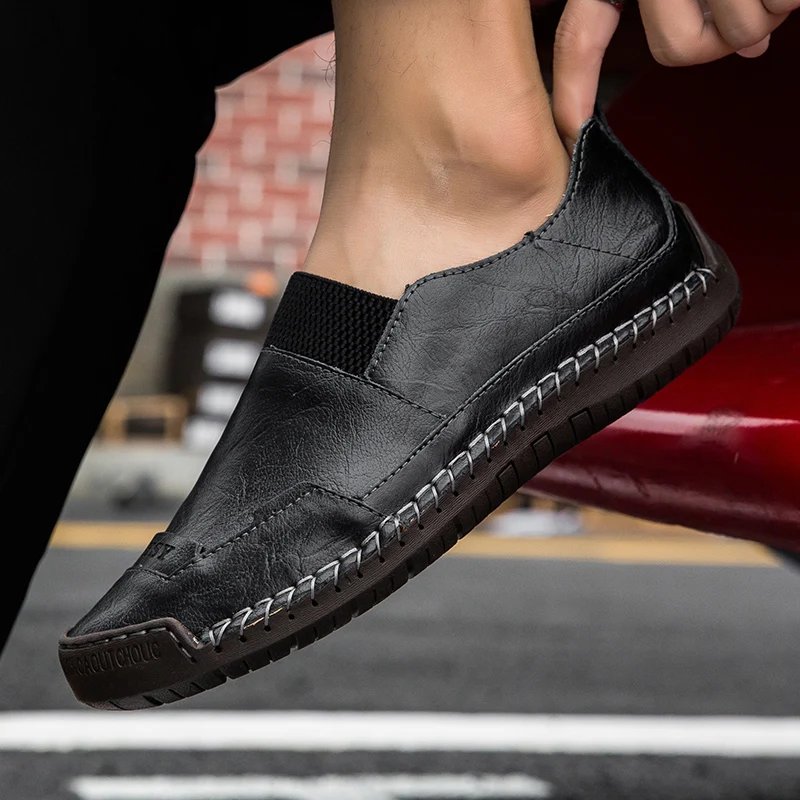 

Black Casual Shoes Comfortable Casual Shoes Men Breathable Mens Sneakers Sport Man Leather Spring Men's Fashion For