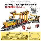 Конструктор Технический городской поезд на батарейках, конструктор с электрическим поездом, ферма, Паровая ракета, фигурки, детские развивающие игрушки, подарки