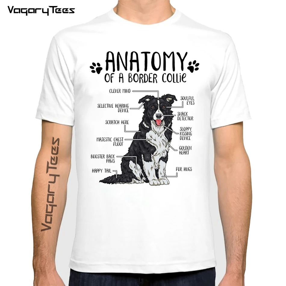 

Funny Border Collie Australian Shepherd Anatomy Dog Lover Gift Print men tshirt Cute Casual Tops Dog Lovers Simple Tees Harajuku