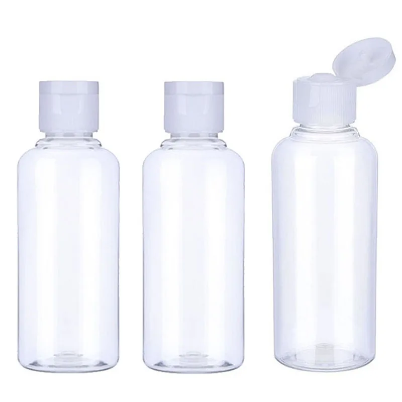 100Pcs Portable Travel Bottle 50ml Plastic Bottles for Travel Sub Bottle Shampoo Cosmetic Lotion Containers