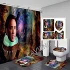 Занавеска для душа CAVVING с 3D принтом Николаса Кейджа, водонепроницаемая занавеска для ванной, Противоскользящий коврик для ванной, набор ковриков для туалета, ковер, домашний декор