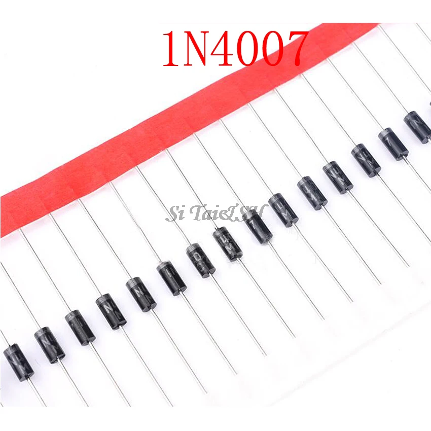 Выпрямительный диод IN4007 DO-41, 100, 1 А, 4007 в, 1000 шт.