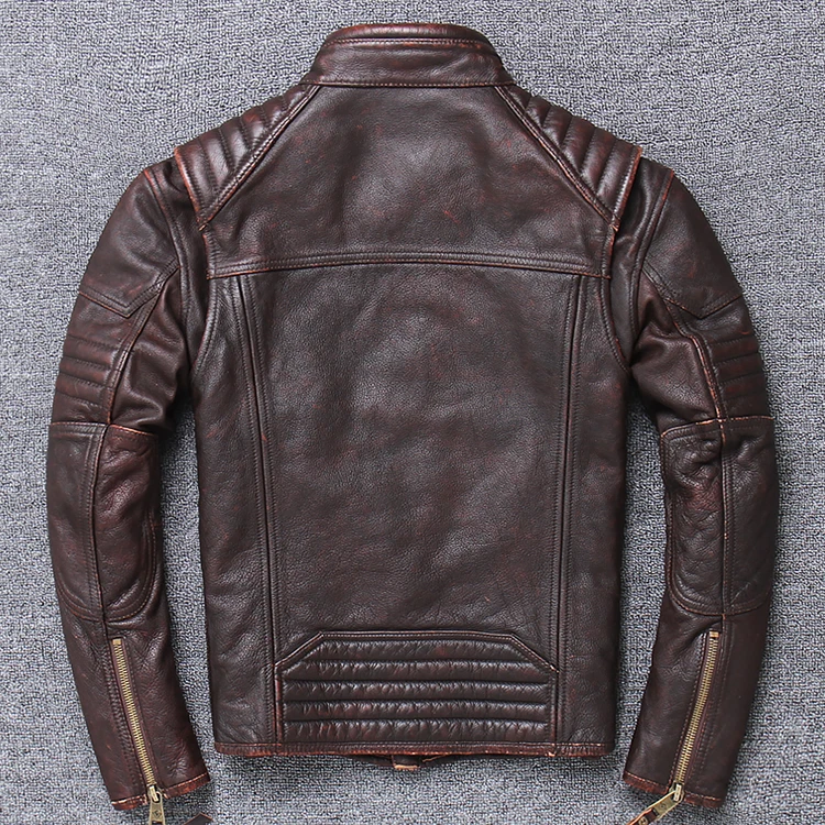 

Cow Jackets Leather Real Coat for Men 2020 Spring New Fashion Short Slim Casual Street Style Plus Size X-2222
