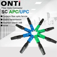 onti ftth embedded fiber optic fast connector sc apc single mode fiber optic adapter sc upc cold connection quick field assembly
