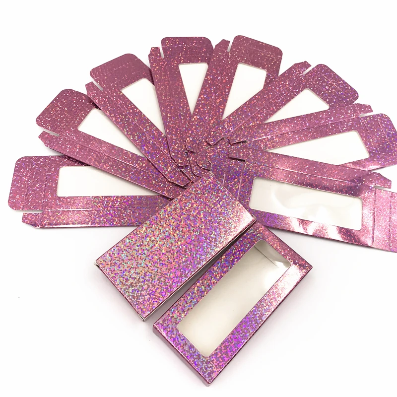 

wholesale 50pcs paper false eyelash packaging box lash boxes packaging custom logo 25mm mink eyelashes