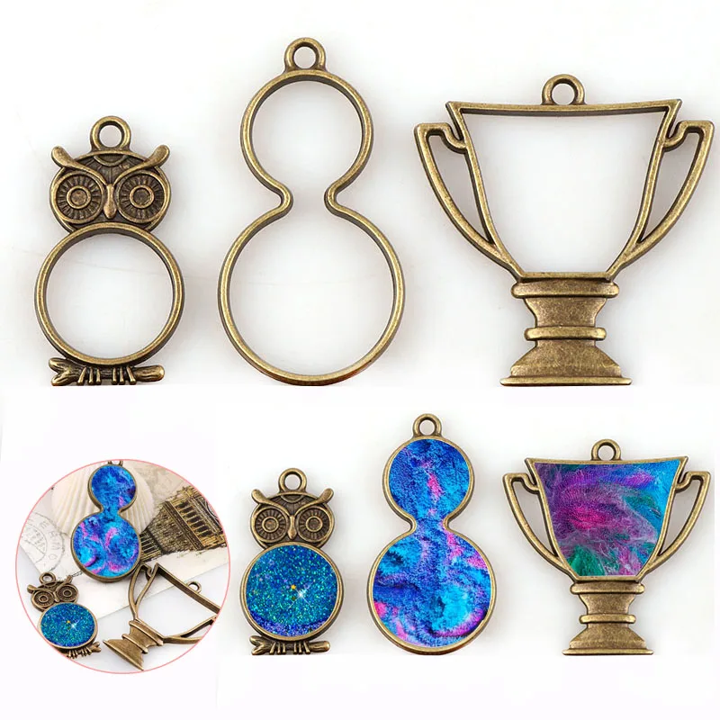 Винтажная тыква трофей Сова античная бронза металлическая полая рама