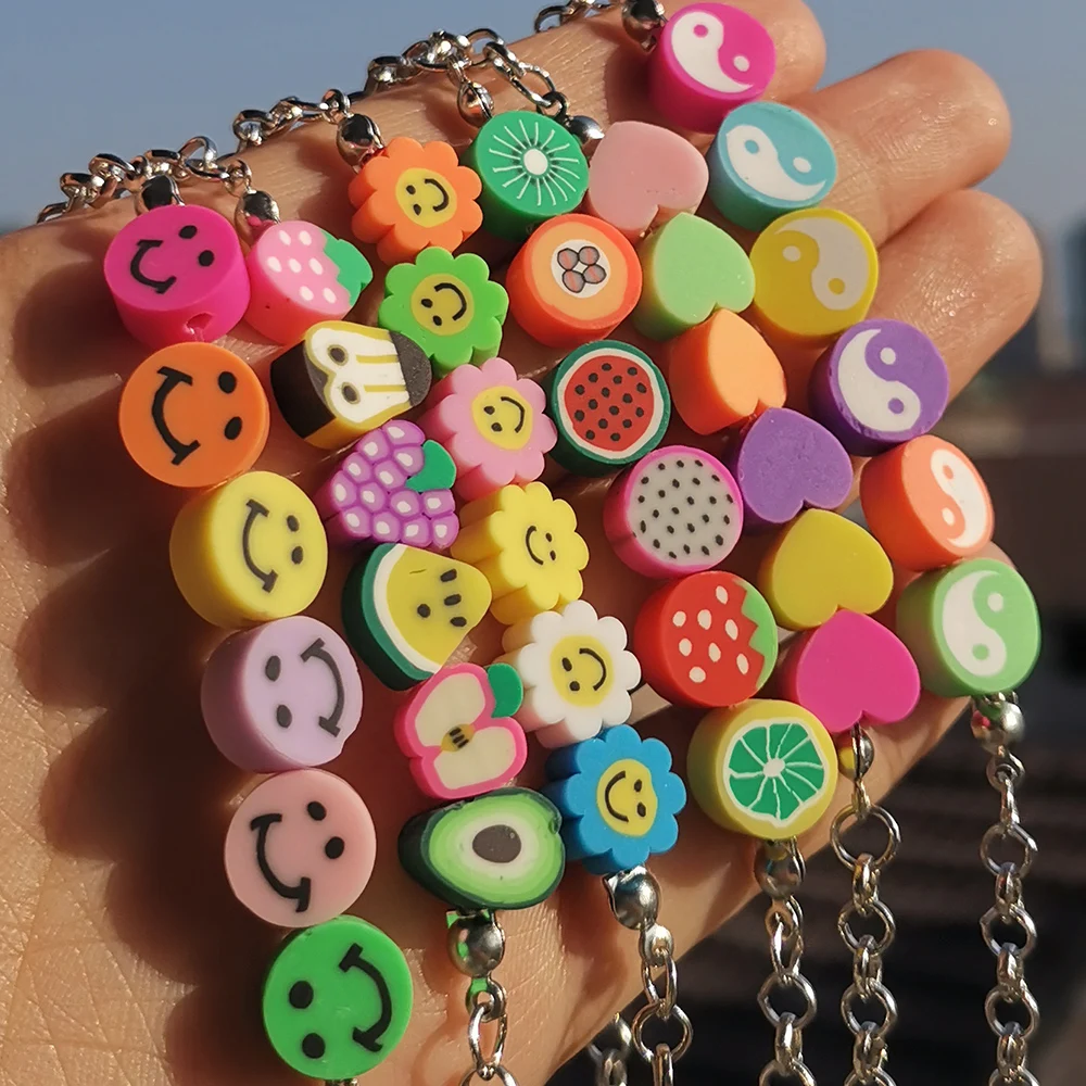 ZX богемное ожерелье ручной работы из мягкой керамики с бисером для женщин милые