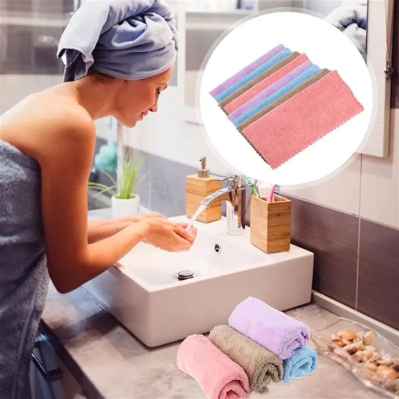 

8Pcs Face Towels Comfortable Soft Square Absorption Towel Wash Cloths Face Towels for Adult