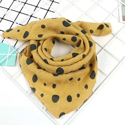 Dot yellow 45*45 см, детский хлопковый шарф для маленьких мальчиков и девочек, милый детский шейный платок, детский маленький квадратный шарф, мягкий нагрудник - Цвет: Dot yellow
