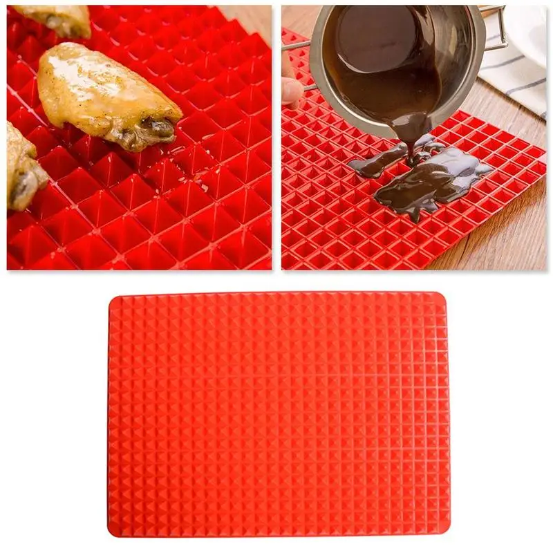 Силиконовые антипригарным барбекю пирамида пан тучное уменьшая скольжения печь