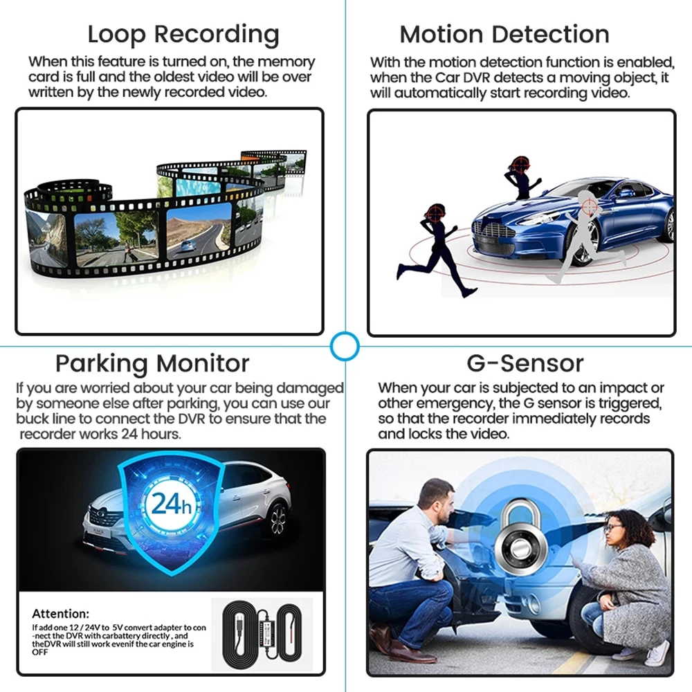 Зеркало-видеорегистратор автомобильное трехканальное с сенсорным экраном 12