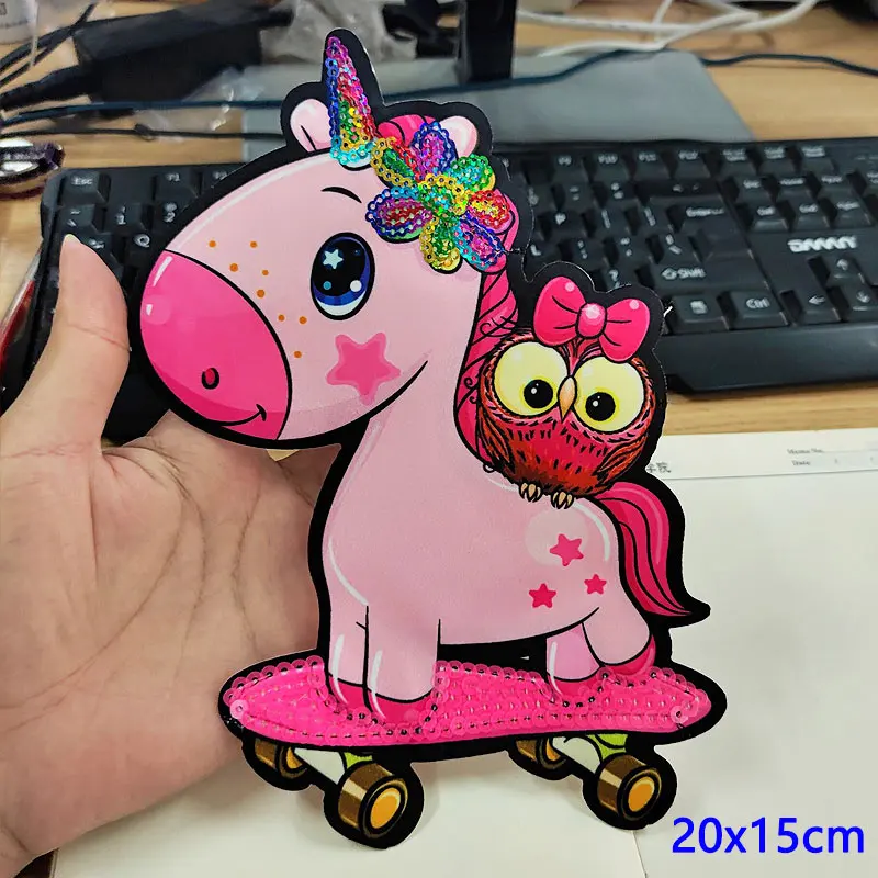 Симпатичные Блестящие нашивки для одежды наклейки сделай сам Мультяшные фото