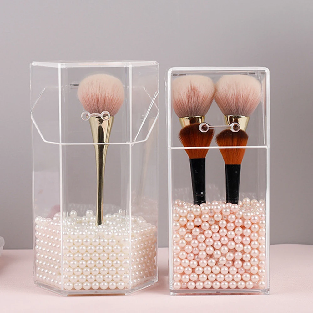 

Pearl Clear Acrylic Cosmetic Organizer Makeup Brush Container Storage Box Holder Lipstick Pencil