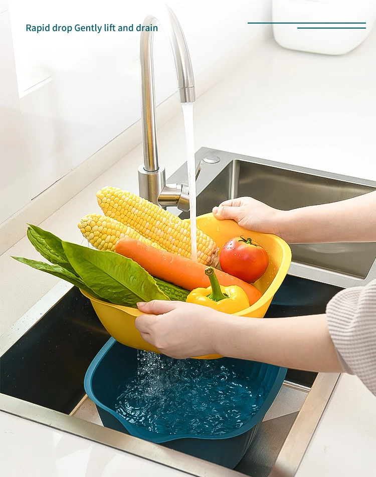 Двухслойная сливная сетка для кухонной раковины корзина фруктов и овощей