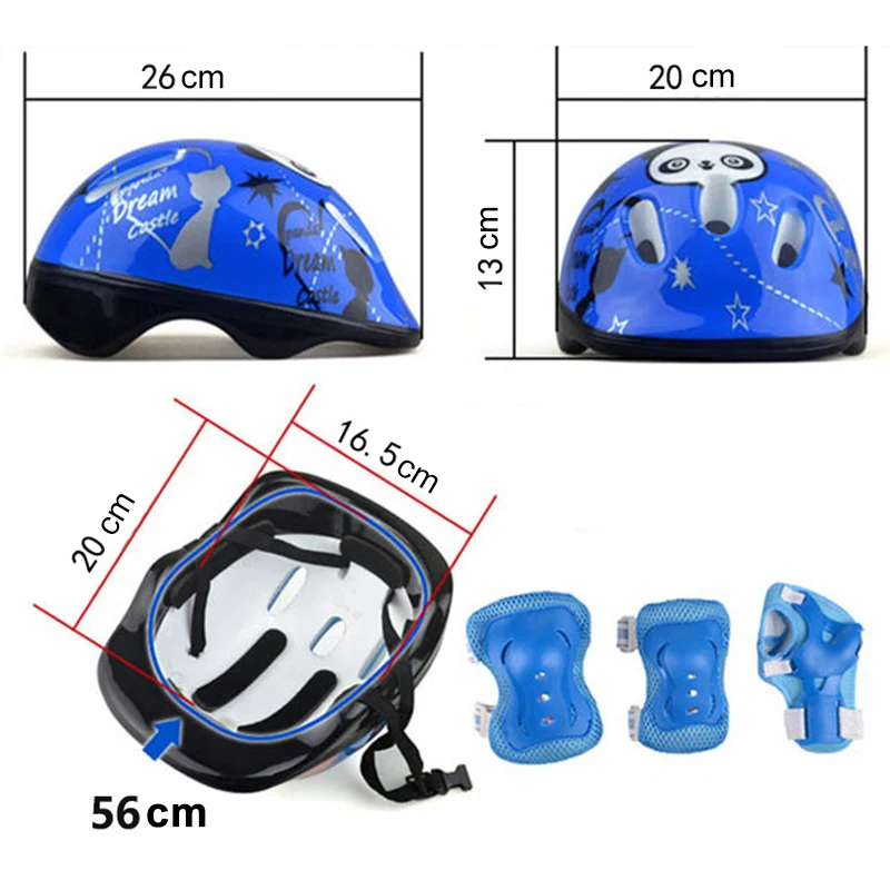 

Newly Protective Gear Set for Kids Helmet Pad Set Knee Pads and Elbow Pads Wrist Guards Adjustable Safety Set 7pcs Set S