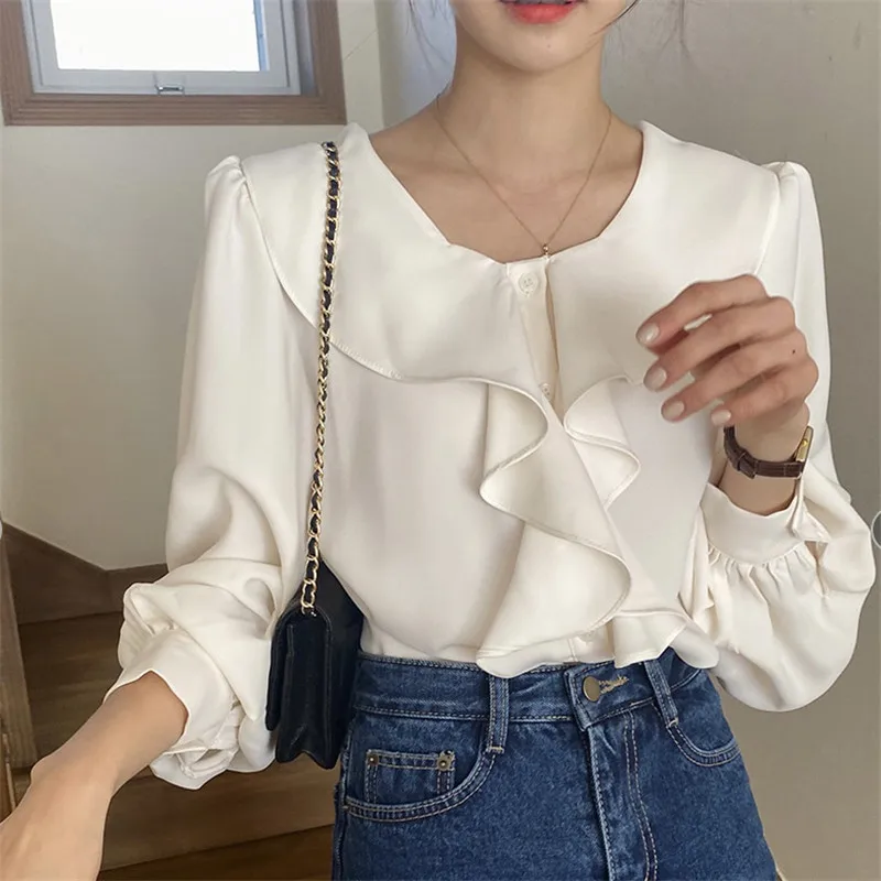 

RUGOD 2021 early spring new style gentle ruffled elegant temperament shirt