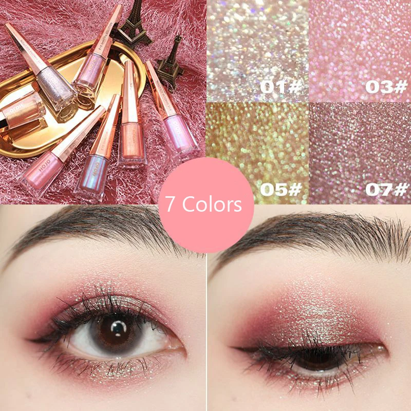 Блестящие жидкие тени для глаз Профессиональный макияж век с блестками