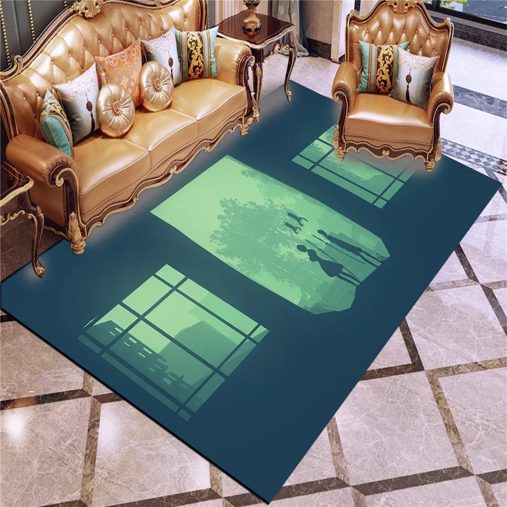 

Soft Flannel Area Rugs 3D Printed NieRAutomata Carpets Parlor Mat Rugs Anti-slip Large Rug Carpet for Living Room Decor