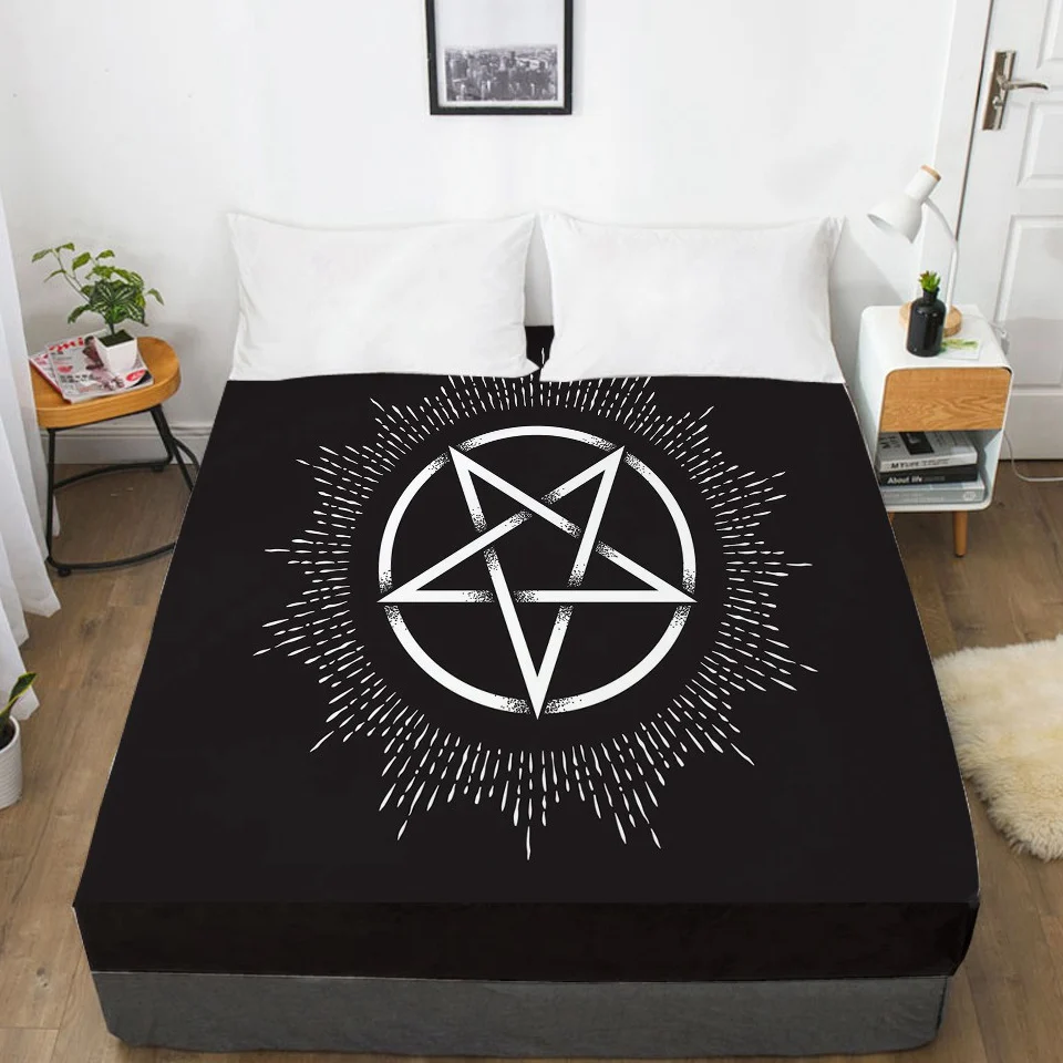 

1pc 3D Bed Sheet With Elastic Fitted Sheet 135/150/180/200/160*200 Mattress Cover Double Queen King Bedding Skull