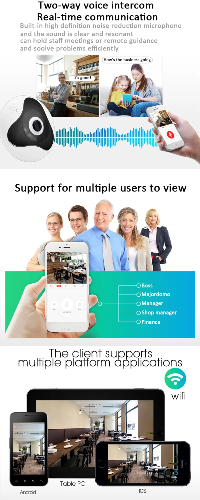 WakeView 3D wifi 360 градусов двухсторонняя аудио панорамная VR 1.3MP/2MP/3MP рыбий глаз Беспроводная Смарт ip-камера поддержка 128g Домашняя безопасность