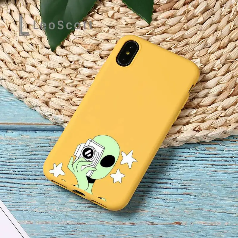 

Fashion E.T. Alien Phone Case Candy Color for iPhone 11 12 mini pro XS MAX 8 7 6 6S Plus X SE 2020 XR