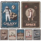 Астронавт, космический корабль, жестяной знак, НЛО, инопланетянин, Космический металлический постер, неоновый Настенный декор для гостиной, планетарий, подарки для любителей космоса