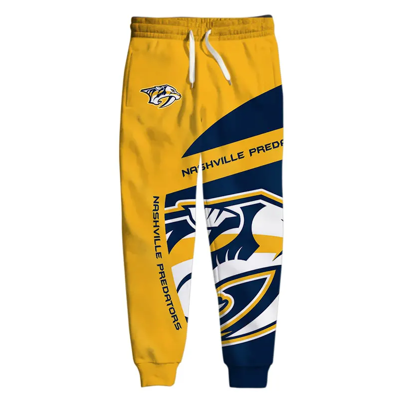 

Nashville men's Casual Pants Yellow Blue Graffiti Tiger Print Predators Sweatpants