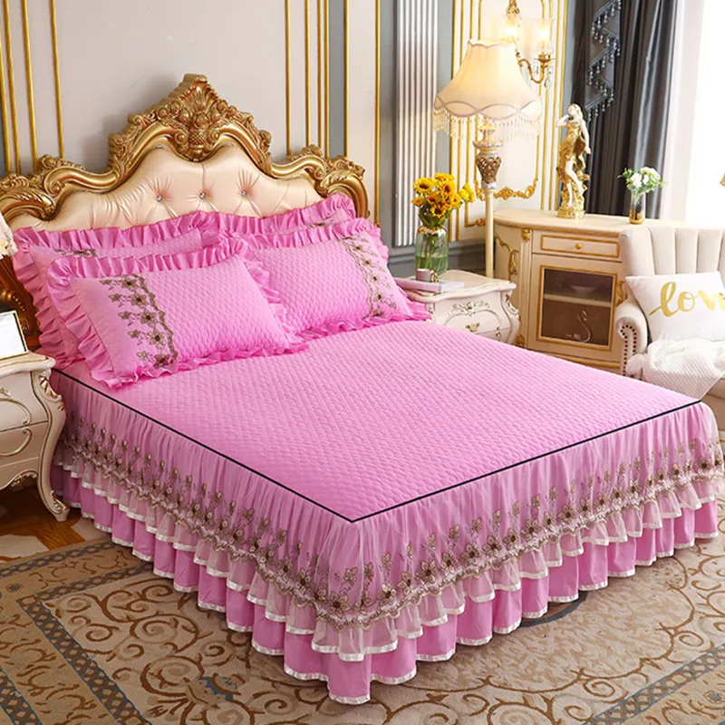 

Modern Bed Skirt for Queen King Size Bed with Lace Cotton Bed Spread for Home Bed Sheet Duvet Cover Pillowcase Buy Separately