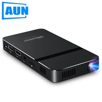 aun mini projector android 9 beamer ubeamer 1 4k video projector decode home theater beam projector for home phone 7000mah