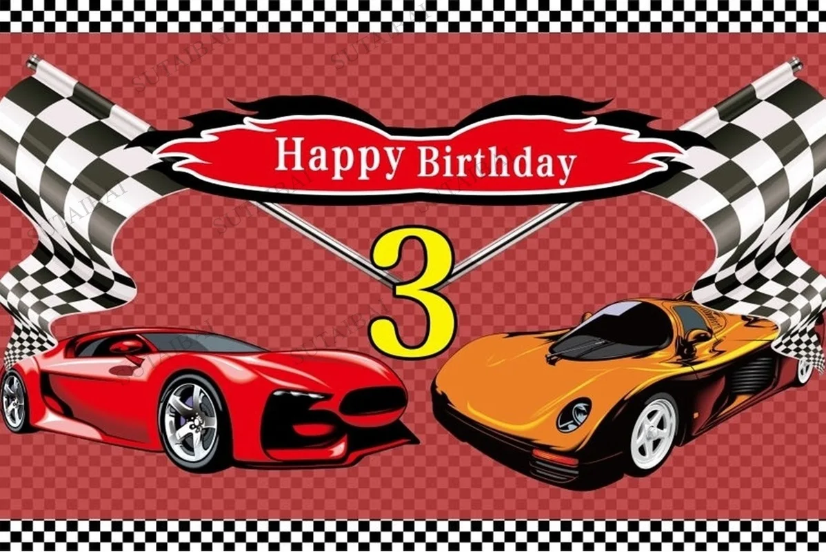 

Racing Car White Black Plaid Decor Banner Child Photocall Background Baby Shower Newborn Photography Backdrop For Photo Studio